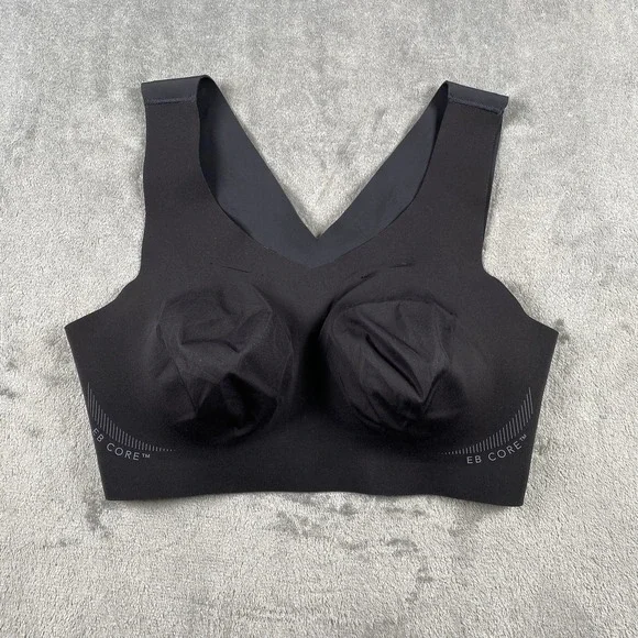 EVELYN BOBBIE The Defy Bra Womens Sz M Black Seamless Support EB Core Wirefree - Picture 9 of 11